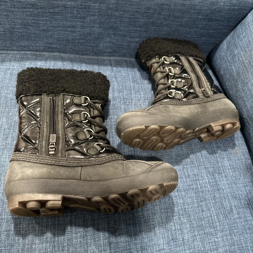 Ugg Australia Newberry Side Zip Waterproof Insulated Black Boots Women's Size 7
